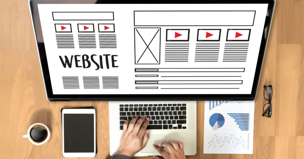 Person creating a new business website