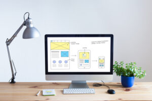 Responsive web design website wireframe sketch layout