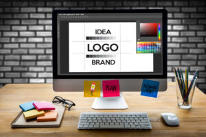 professional logo design on desktop